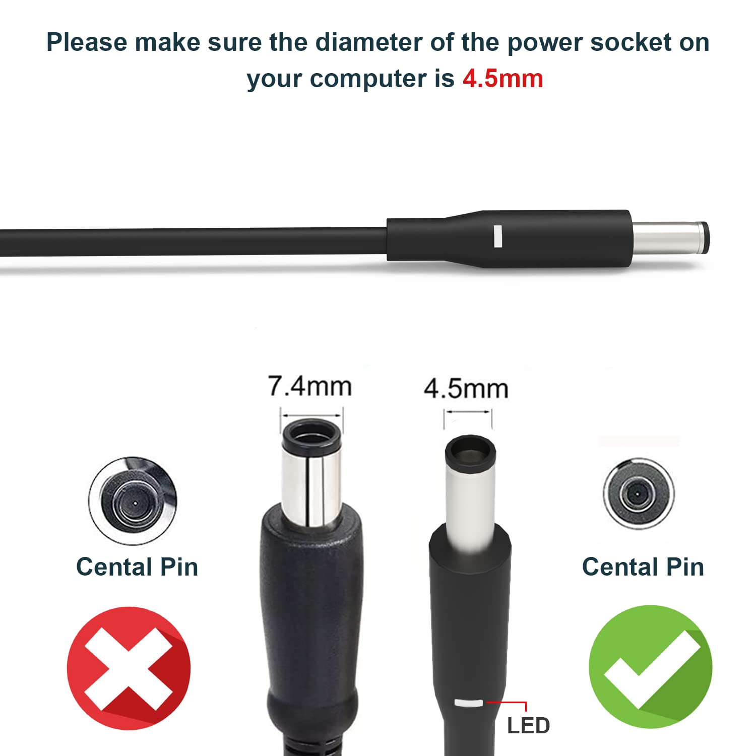 Connettore Jack Alimentazione DC Con Cavo Per Dell XPS 15 9550 – Ricambio Porta Caricabatterie - 5