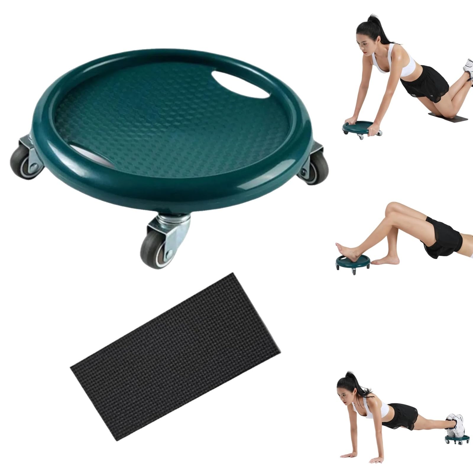 Ab Roller Wheel, Multifunctional Abdominal Wheel Board with Mat, 360ยฐ Rotating for Full Body Fat Burning Tummy Weight Control, Gym or Home Workout Equipment (Green)