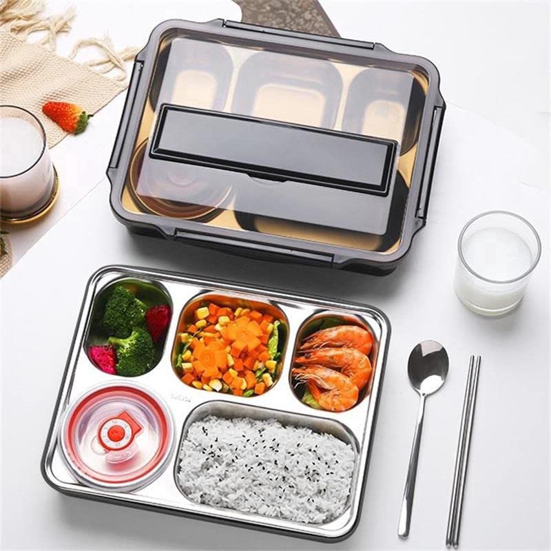 SARJUDAS ENTERPRISE Insulation 5 Compartment Lunch Boxes Leak Proof Reusable Freezer Safe Lunch Box for Kids – Tiffin Box for Boys, Girls, School & Office(SUS304 S S Lunch Box)