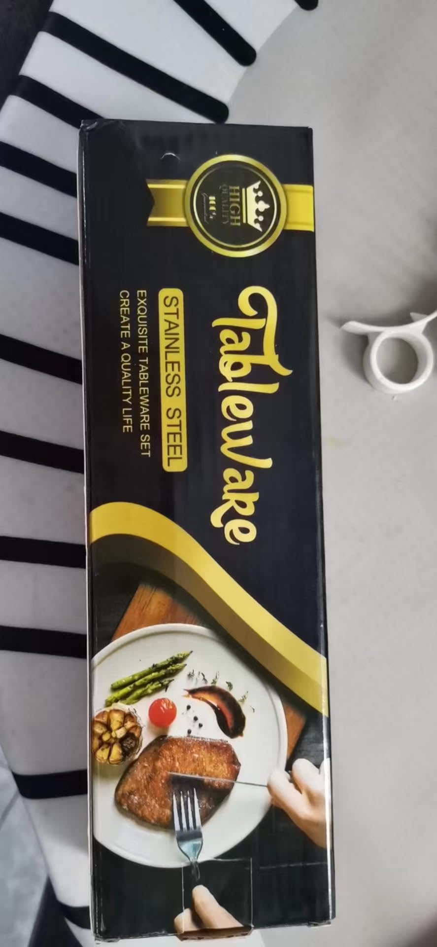 Cutlery Set for 6 People, 24-Piece Cutlery Set Including Knife, Fork, Spoon, Cutlery Stainless Steel Mirror Polished, Dishwasher Safe