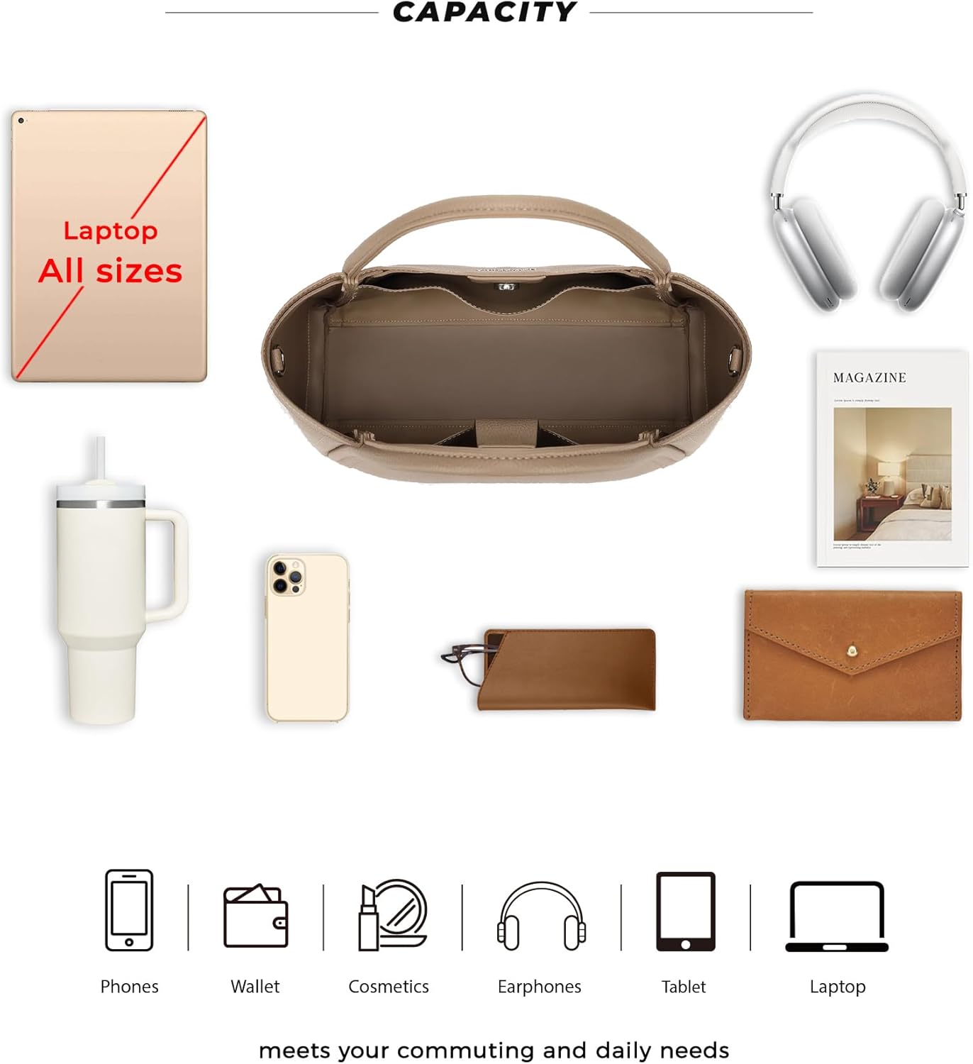 NEWBELLA Kelly Vegan Leather Tote Bag for Women - Stylish Versatile Commute Top Handle Bag, Hobo Shoulder Handbag with Purse - Image 9