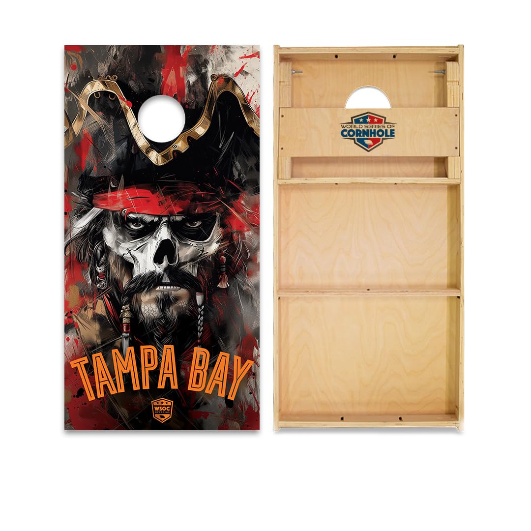 Skip's Garage Tampa Cornhole Boards - WSOC Runway Series - Includes (2) Boards (NO Bags) + (2) Board Hole Lights