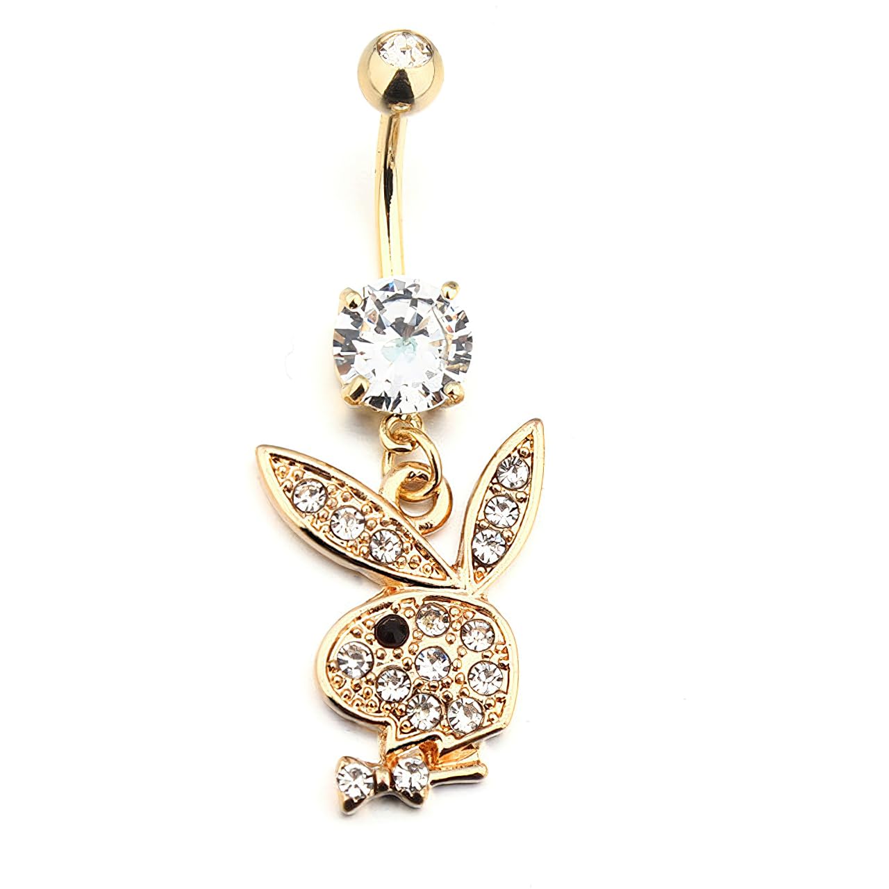 rvm jewels Play Boy Rabbit Bunny Belly Button Ring Gold Plated Stainless Steel Navel Piercing Jewelry for Women-picture-0