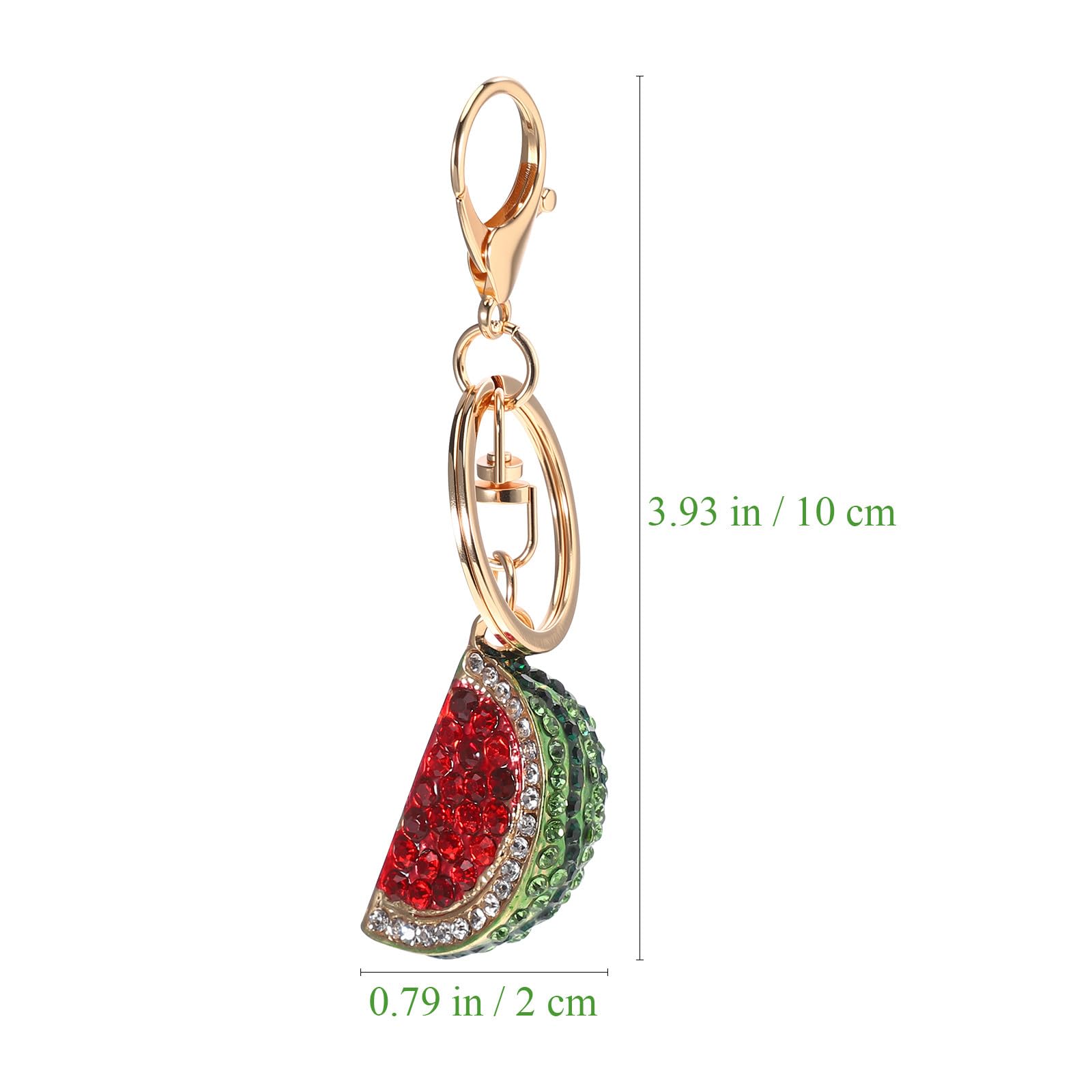 Glänzender Frucht Schlüsselanhänger Wassermelonen Mini Anhänger Aus Zinklegierung 3.94X0.79X0.79 Zoll Charm Für Damen Handtaschen Und Autoschlüsselbund