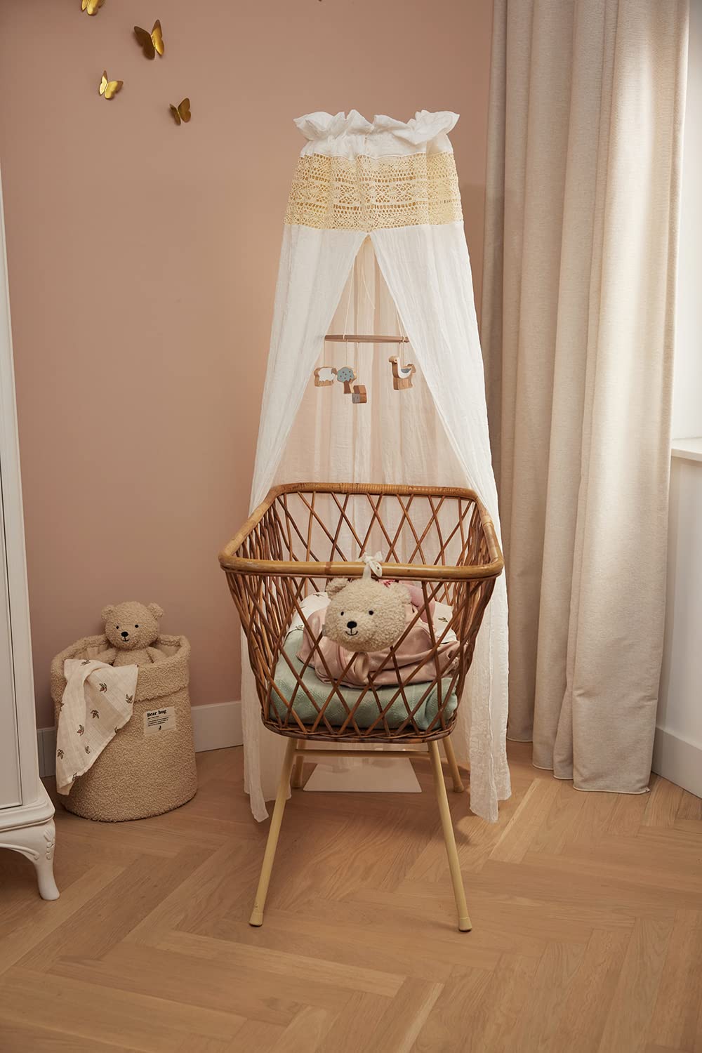 Jollein Ciel De Lit Vintage Biscuit – Baldaquin 155 Cm Pour Chambre Bébé