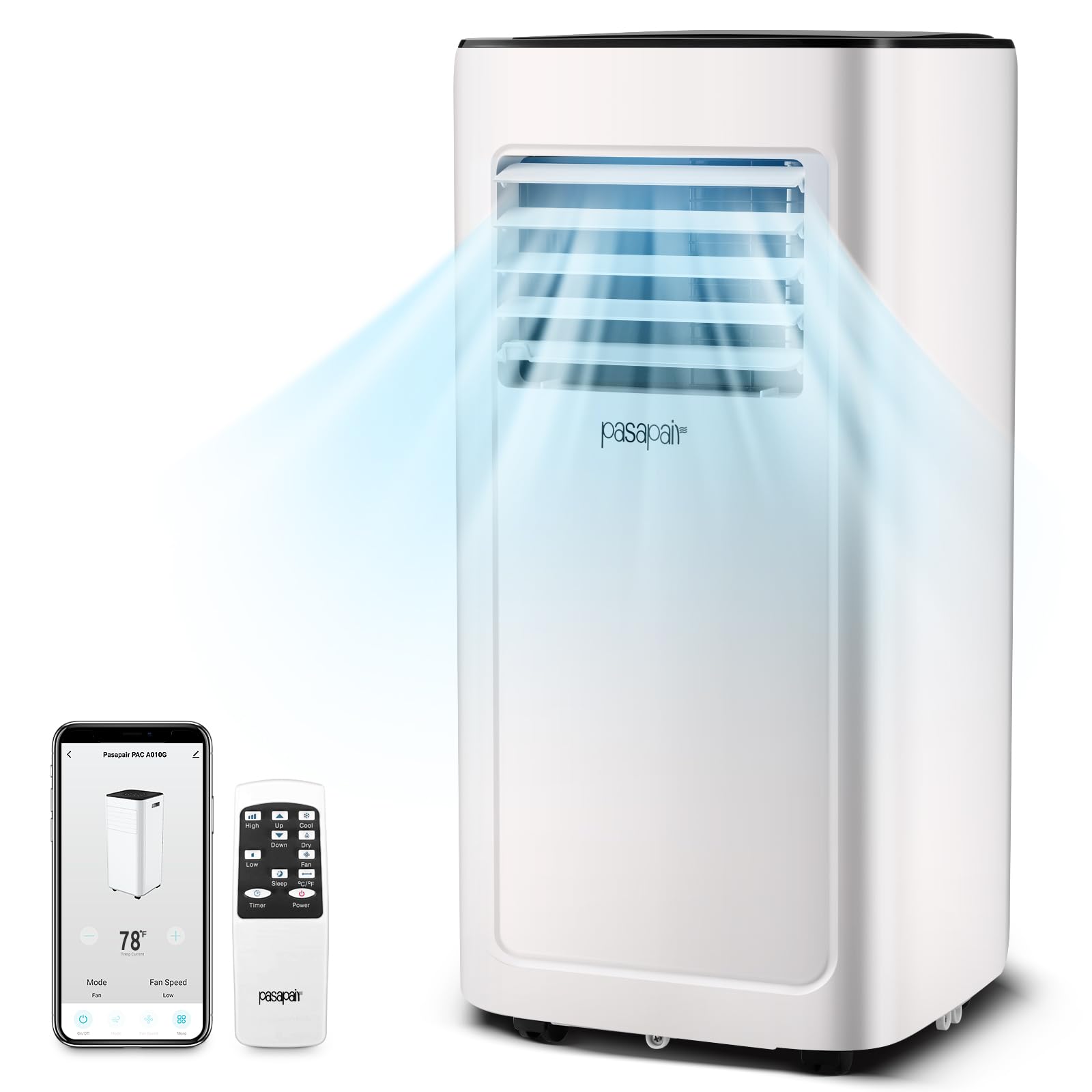 4 in 1 Portable Air Conditioner, 10000 BTU Air Cooler, Cooling, Dehumidifier, Fan, Sleep Model, Free Standing AC Unit with Remote Control, Air Conditioner Portable for Room/Office/ image 8