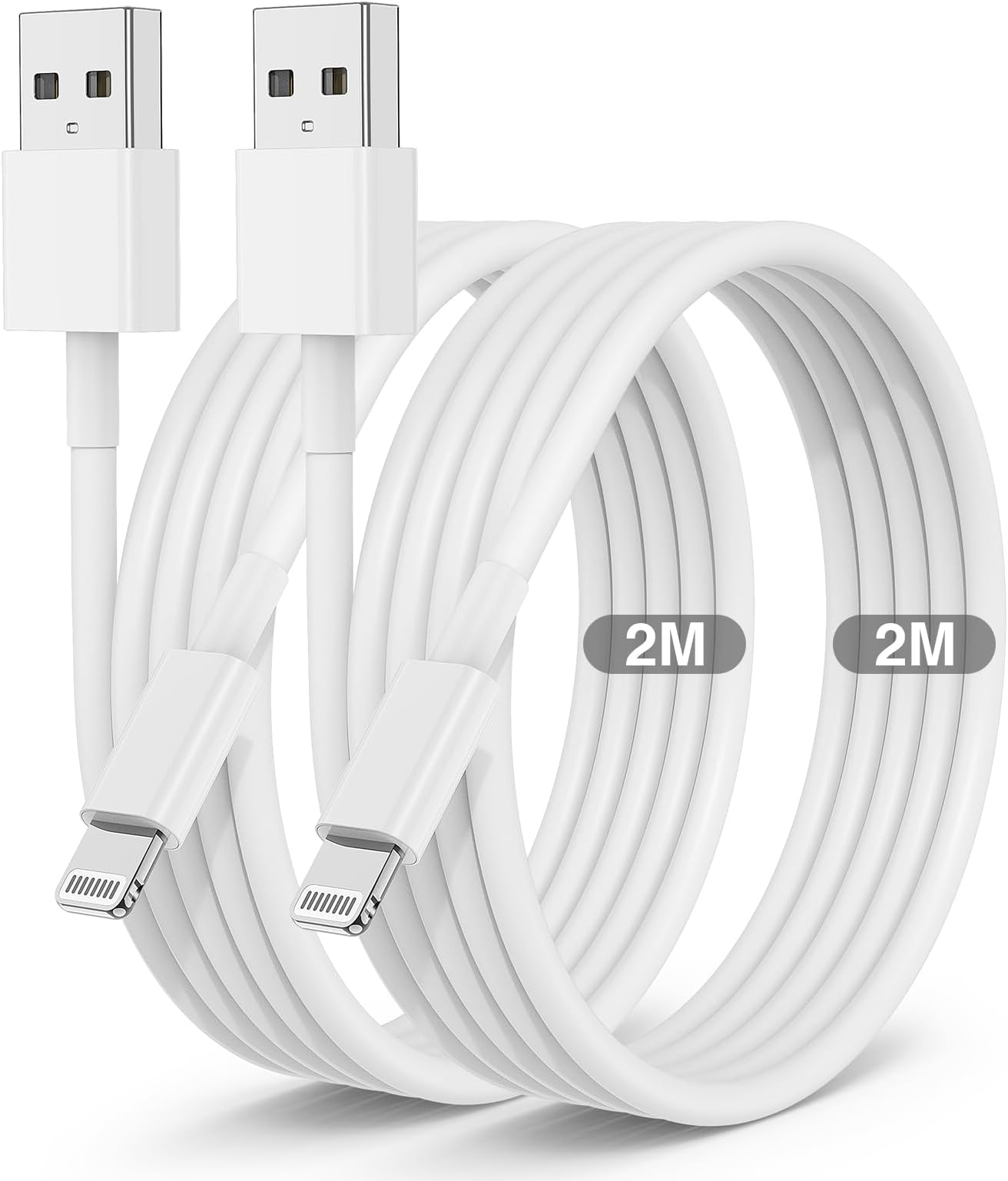 iPhone Charging Cable 2m, [ Apple Certified ] Fast Charger Lead Long USB to Lightning Cable, 6ft Original iPhone Fast Charging Wire for Apple iPhone 14 Pro Max/13/12/11/X/6 Plus/5S/mini/SE iPad