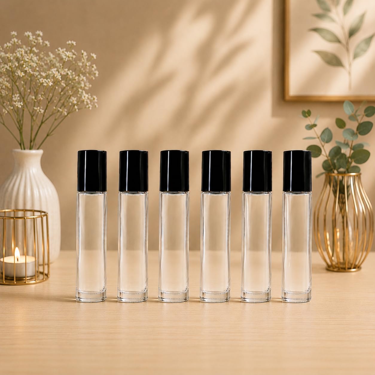 Travel-Friendly 10ml Empty Glass Roller Vials for Oils & Fragrance, 6-Pack | roll on bottles, roller bottle for essential oils, perfume roller on, travel perfume bottle, lip gloss container-image-31