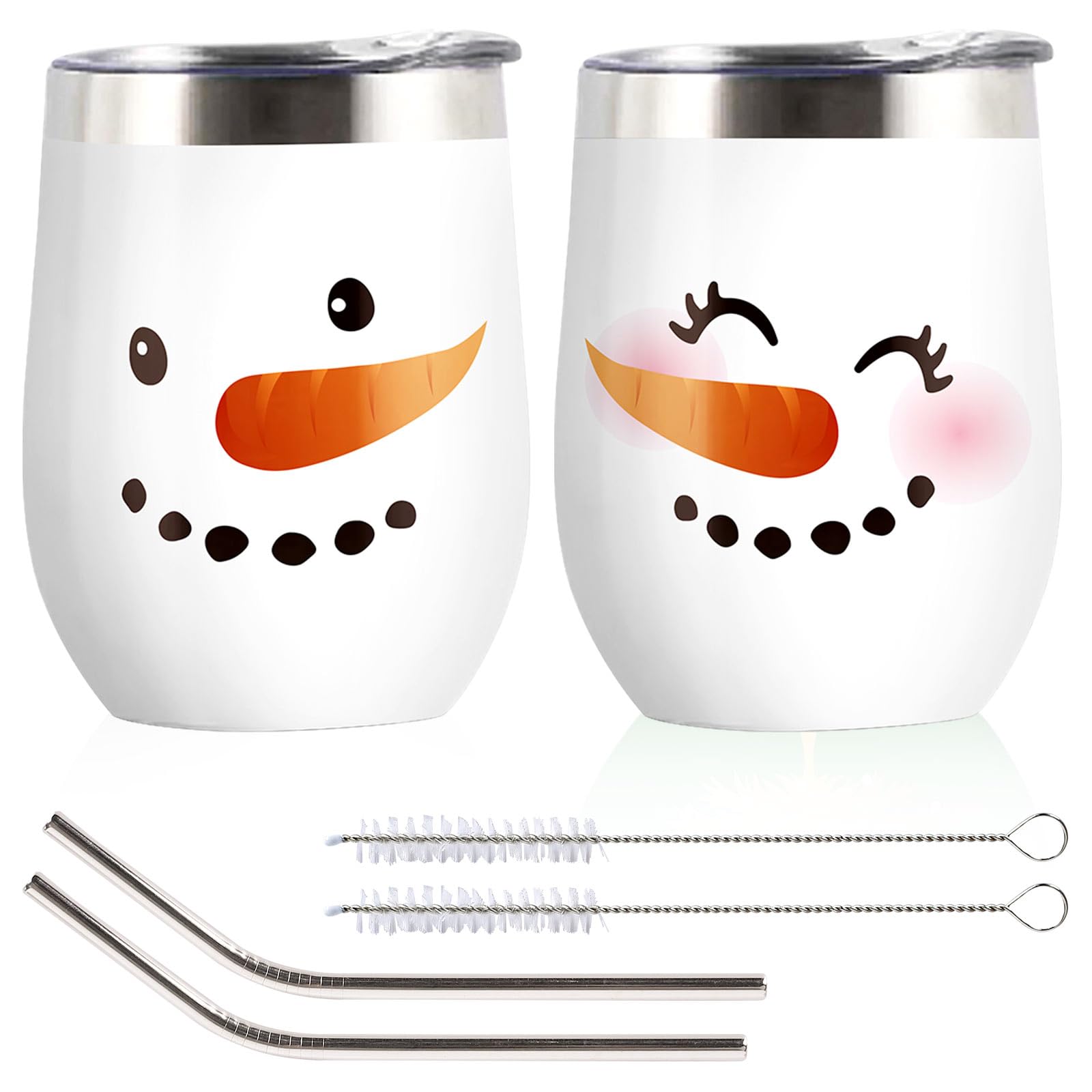 Verres à vin de Noël haut de gamme en acier inoxydable | Finition soignée et durable