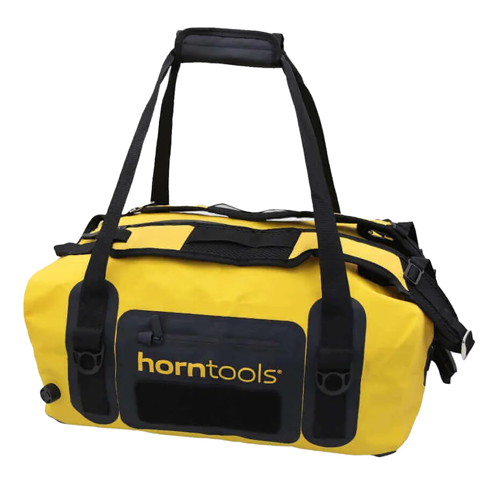 horntools Expedition Tasche - 90l - 100% Wasserdicht - Abnehmbare Tragegurte - Tragbar als Duffle Bag oder Rucksack - Reisetasche, Sporttasche, Motorradtasche - Gelb