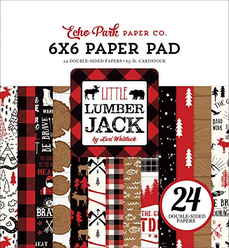 Echo Park Paper Company Little Lumberjack 6x6 Pad paper, red, black, tan, kraft, white
