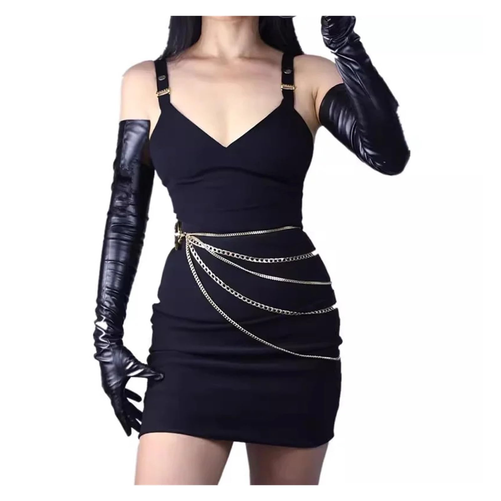 Langer Handschuh für Damen, PU-Leder, extra lange Touchscreen-Handschuhe