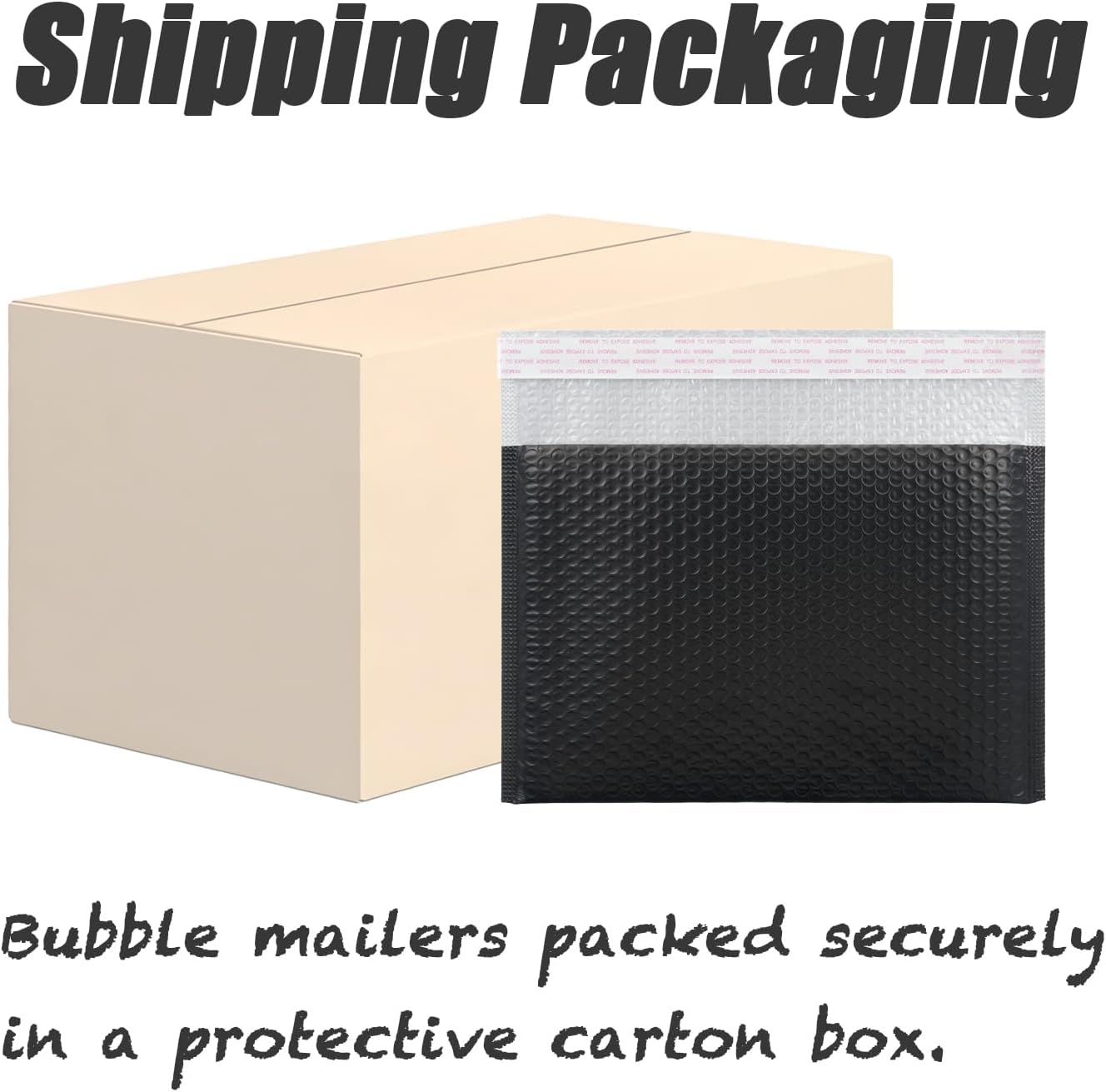 Black Bubble Mailers 8 x 5 + 2.36 Inch,Padded Envelopes, Shipping Envelopes,80 Per Box