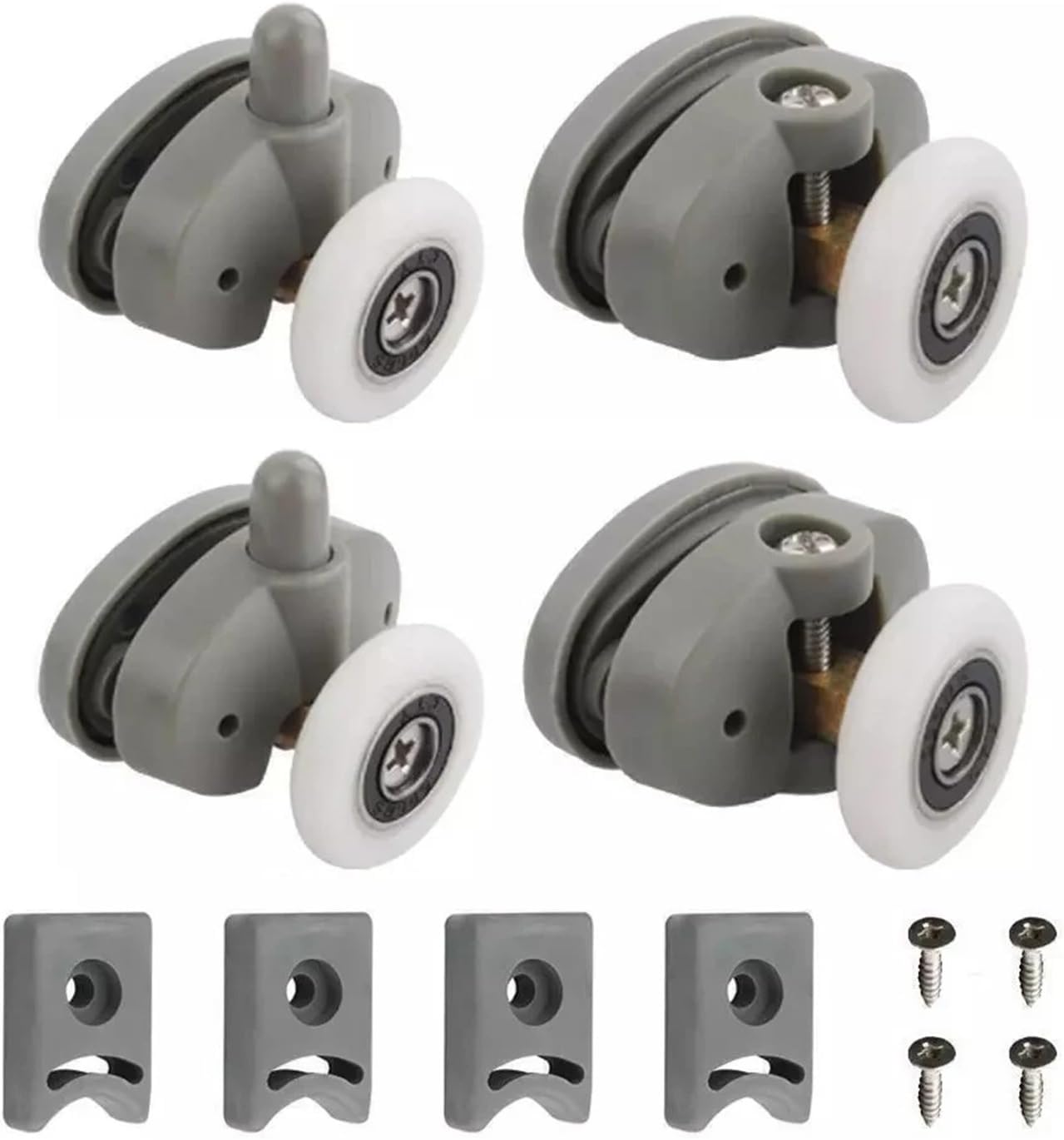 Shower Door Rollers Shower Doors 4pc Premium Door Rollers of Adjustable Top and Bottom Wheels for Effortless Sliding on 4 6mm Glass