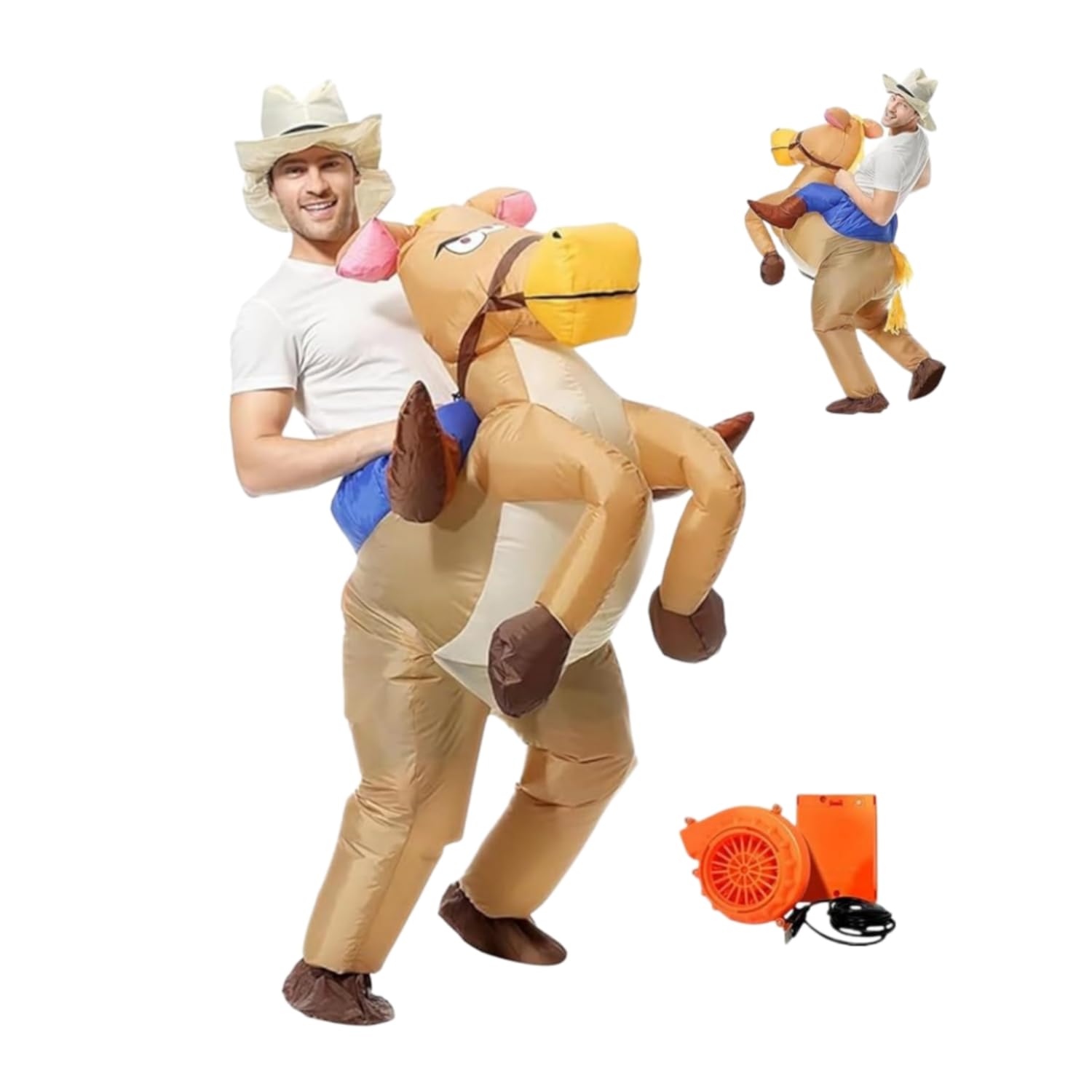 Disfraz de caballo inflable para caballo, disfraz de caballo, para fiestas de Halloween, cumpleaños, cosplay, unisex, 150 – 190 cm