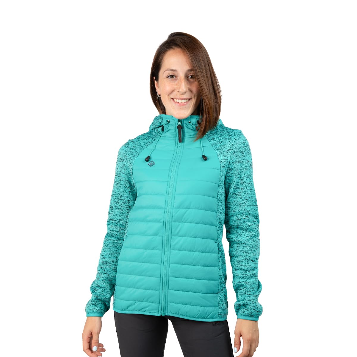Izas Noya W Chaqueta de Mujer para Invierno Resistente al Viento y Lluvia. Abrigo Acolchado con Polar Térmico Transpirable y Bolsillos para Deporte, Senderismo y Frío. Color Rojo
