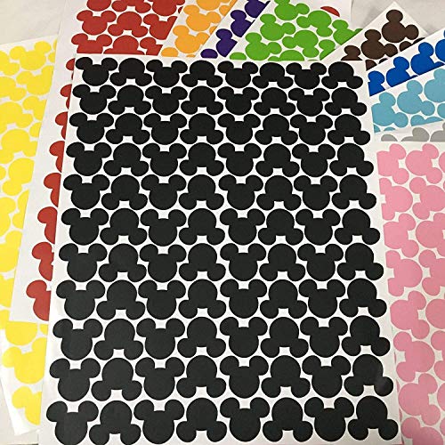 176Pcs Cartoon Mickey Mouse Head Art Wall Decals For Kids Room Boy Bedroom Vinyl Wall Decor Nursery Kids Wall Stickers (Rose Red) #TOP1