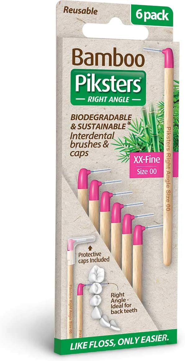 Bamboo Piksters Interdental Brushes Sizes 005 Right Angle Handle