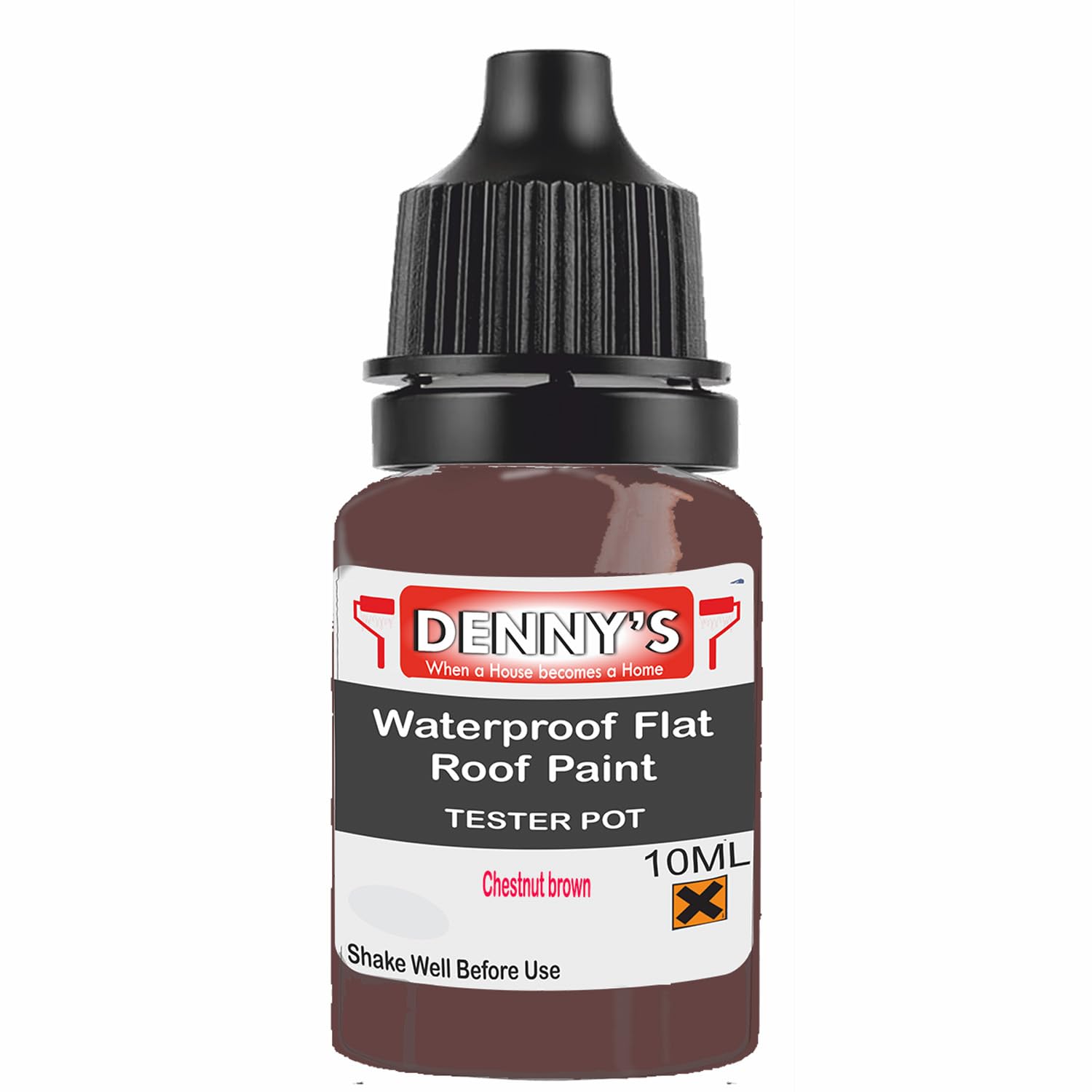 SCOOBYS PAINTS BACK IN THE MIX Chlorinated Rubber Flat Roof Paint – Waterproof Roof Sealer & Leak Repair Coating, Quick Drying, High Adhesion (Chestnut brown, 10ML Tester Bottle)