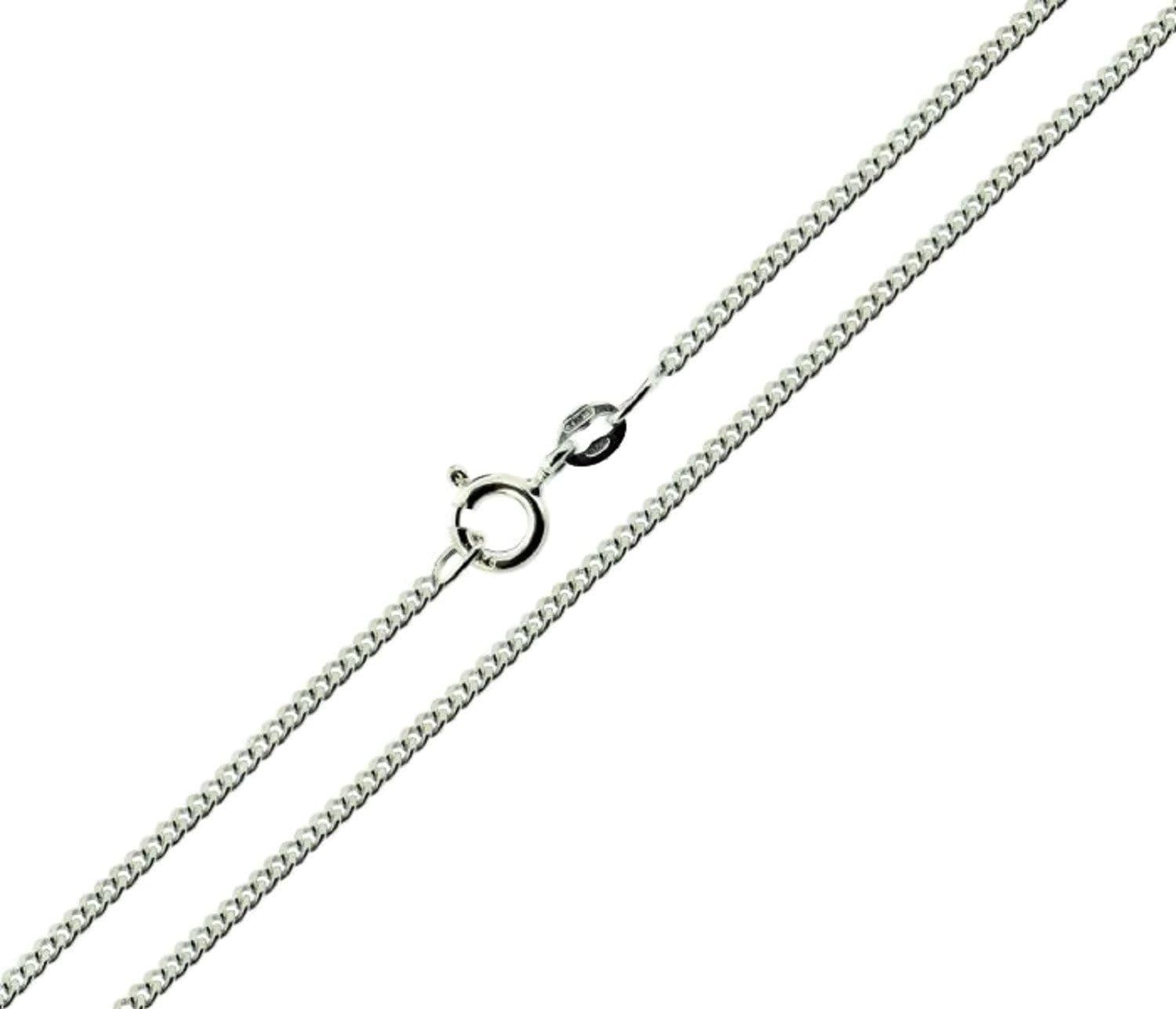 Solid Genuine Italian 925 Sterling Silver 1.1mm Diamond Cut Curb Chain|Sizes from : 14 16 18 20 22 24 28 30 inch / 36 40 45 50 55 60 71 76 cm