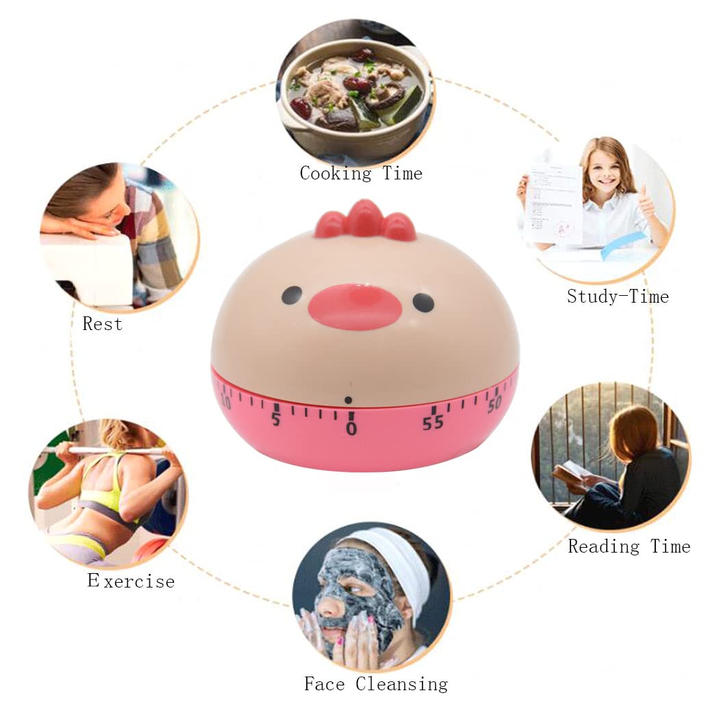 Hoshen Cucina cibo cottura timer meccanico, apprendimento Time Manager, timer manuale, forma animale del fumetto, pulcino