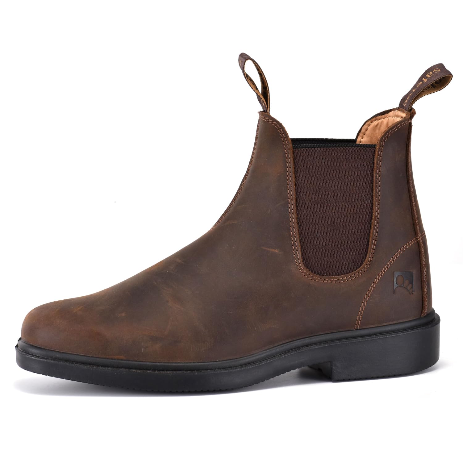 SAFETOE M-8316 Chelsea Bottines pour homme – Cuir de vachette pleine fleur Crazy Horse, doublure d'agneau résistante à l'abrasion, semelles intérieures en mousse à mémoire de forme avec protection