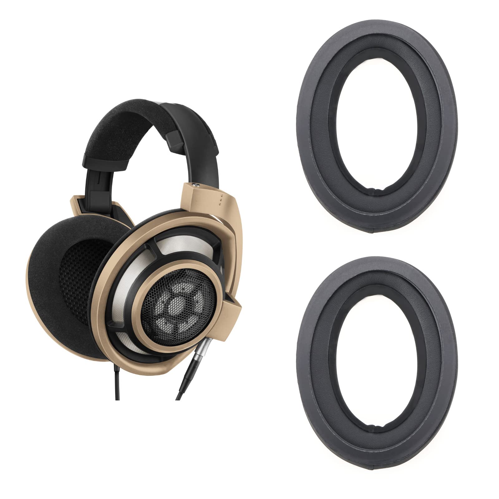 ECSiNG 1 Pair Ear Pads Compatible with Sennheiser PXC350 HD380pro HD380 PC350 PC350SE PXC450 Headphones Comfort Leather Ear Cushions Headset Repair Parts Black - Image 2