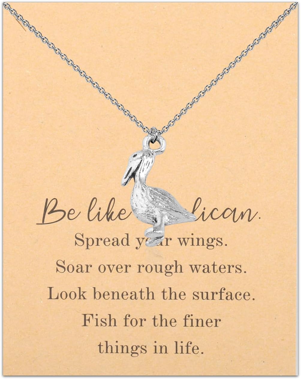 Pelican Lover Gift - Pelican Theme Necklace - Sea Bird Jewelry