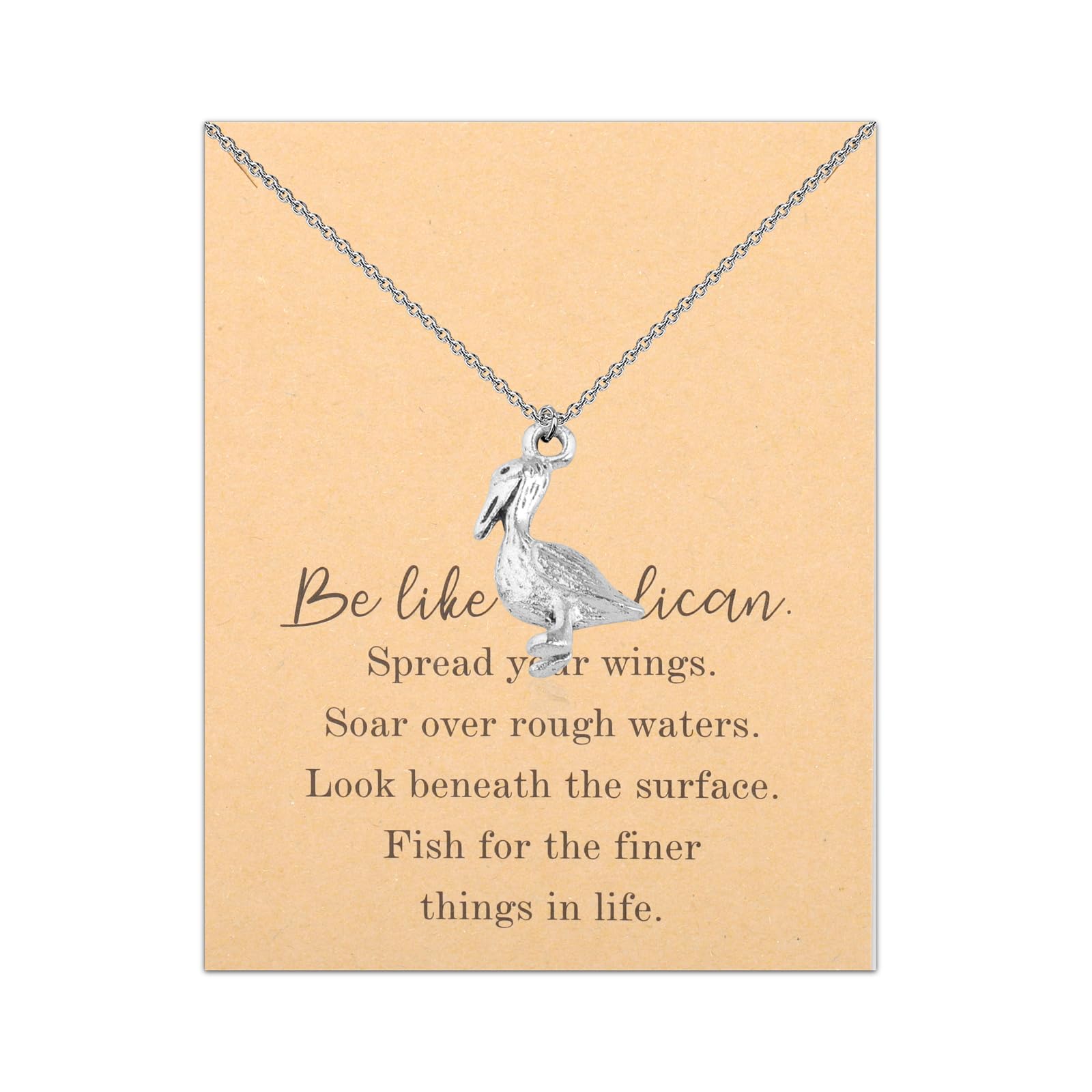 TGBJEPelican Lover Gift - Pelican Theme Necklace - Sea Bird Jewelry