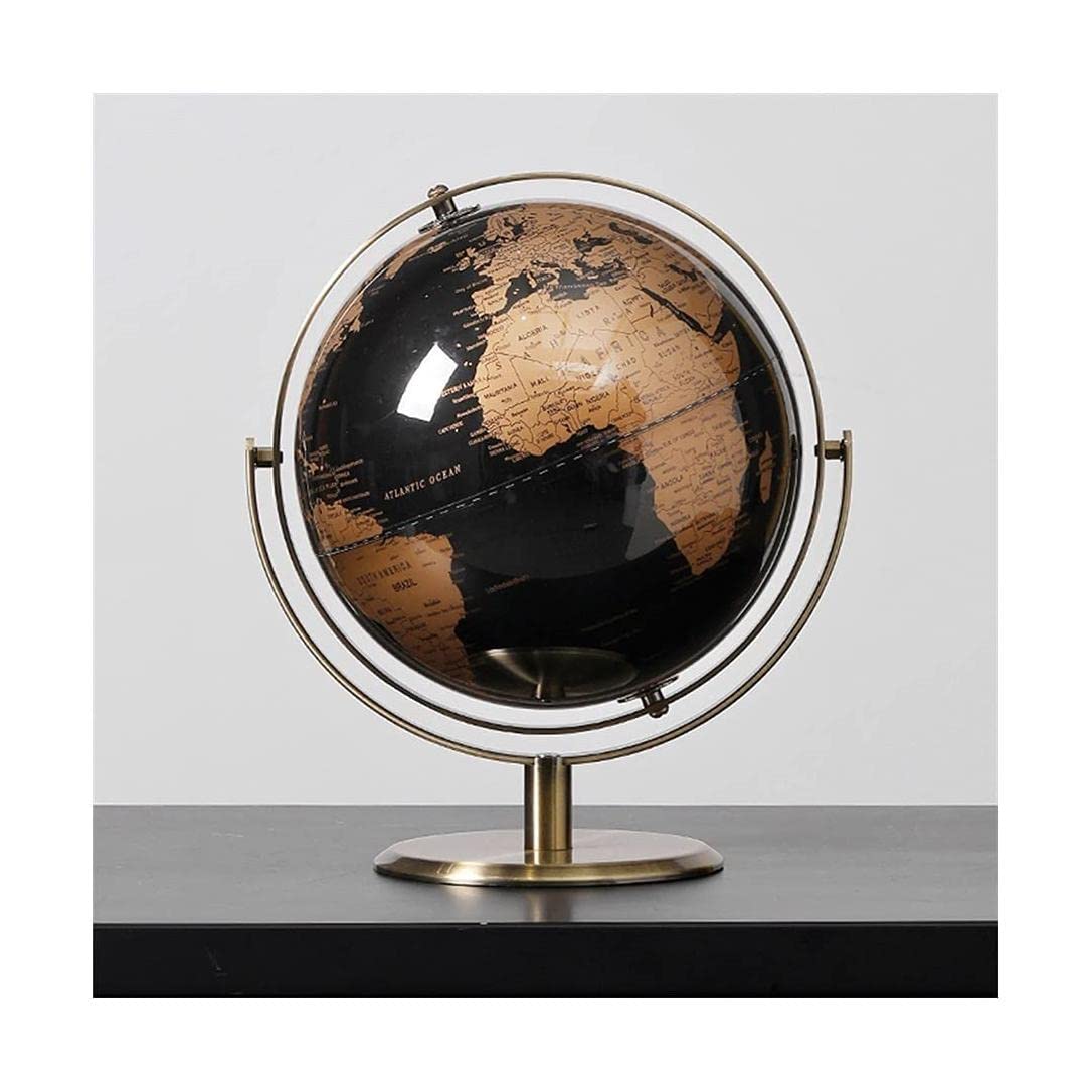 POCHY Belle Globes Globe éducatif en métal des océans Noirs Globes géographiques Globes du Monde durables Uniques pour cartographier Les Voyages Pratique Mode