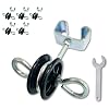 Qmark Farm Electric Fence T-Post Gate Handle Anchors Double Hook T-Post 2-Rings T-Post Insulators 5, Black