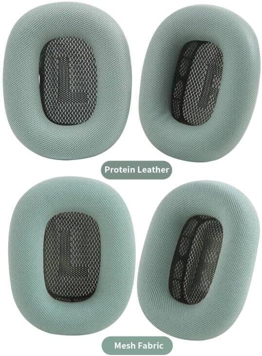 Miniatura 8 de Almohadillas de repuesto Earrock para auriculares AirPods Max, almohadillas cubiertas de piel de proteína con espuma viscoelástica y imán (Verde)