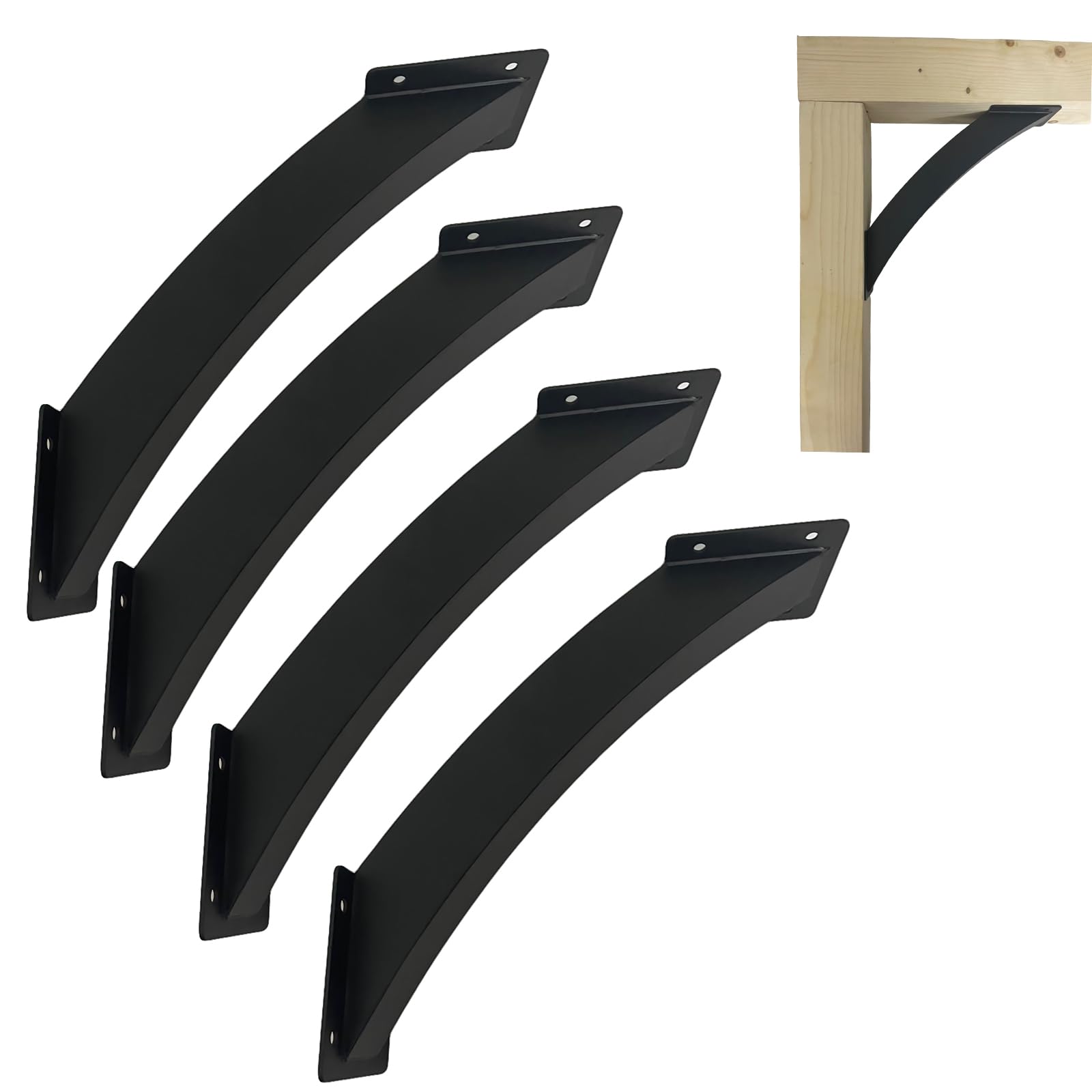 Photo 1 of PUXILEM 4“x4” Arc 45°Degree Angle Support Bracket?4PCS Heavy Duty Pergola Brackets?Inside Mount Corner Connector for Wood 4x4 4x6 Lumber