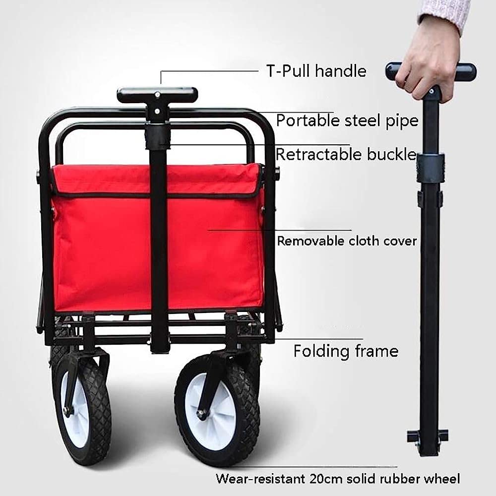 Carrelli, Carrello da Giardino Pieghevole Carrello per Carri Pesanti Carrello Multifunzione Carico 75Kg