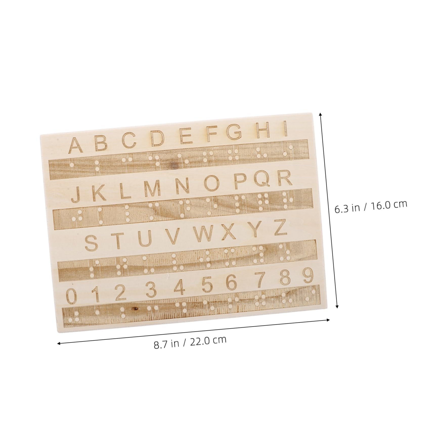 SOIMISS Tabellone Alfabeto Braille in Legno per Ragazzo Ragazza e Adulti, Strumento Educativo Tattile per Apprendimento Braille, Gioco Didattico Montessori per Principianti