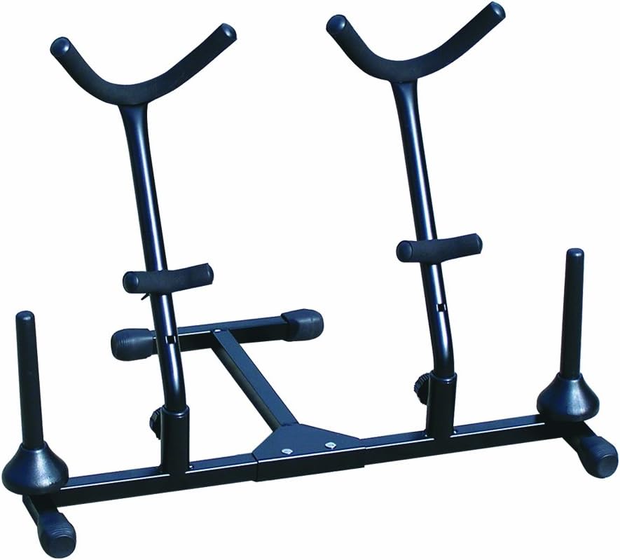 Stage Rocker Powered by Hamilton SR800603 International Style Double Alto/Tenor Stand - Black
