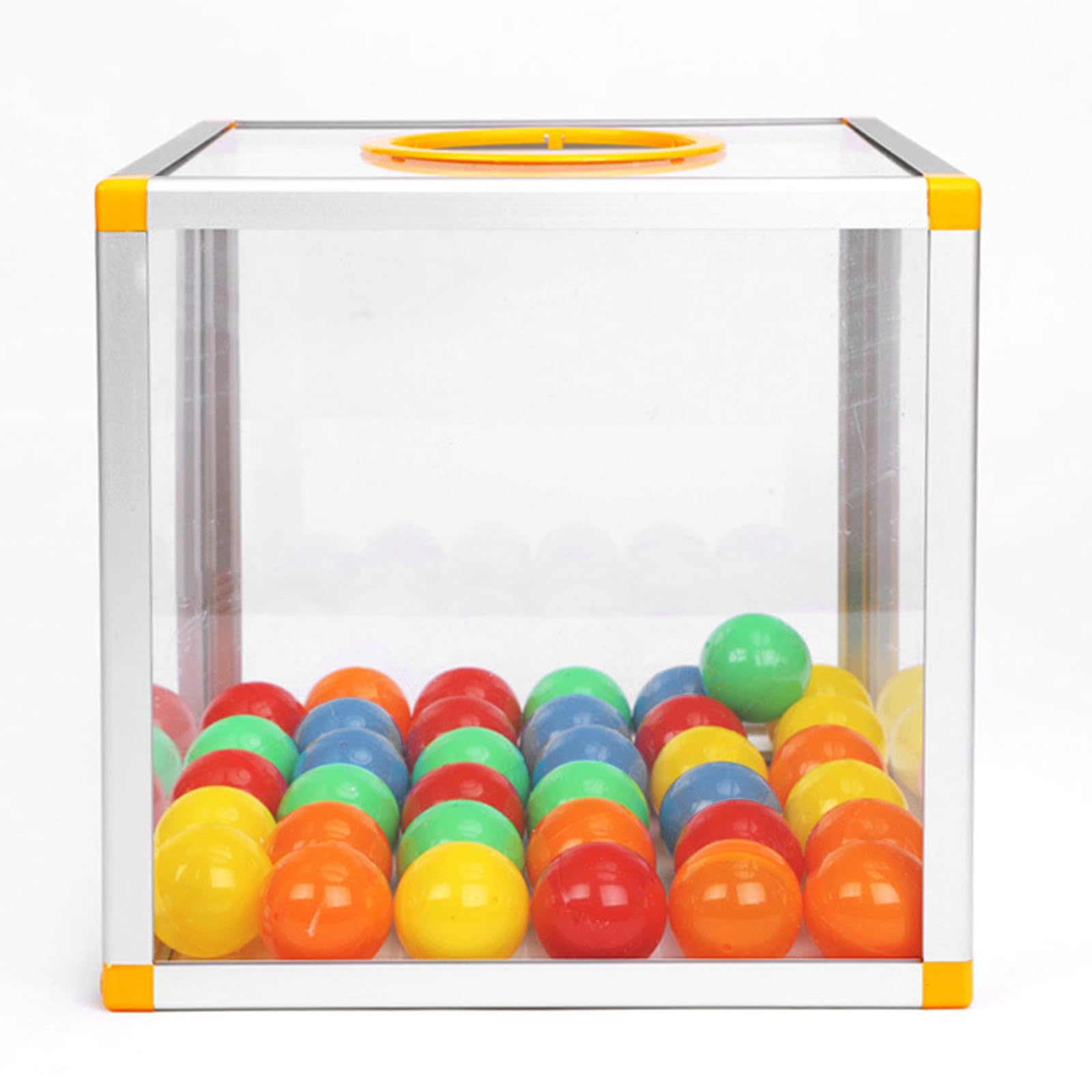 PRETYZOOM Caja de Rifa Empresarial Roja Transparente 25x25x25 Cm para Donaciones y Fiestas, Contenedor Cúbico Multifuncional para Sorteo y Eventos
