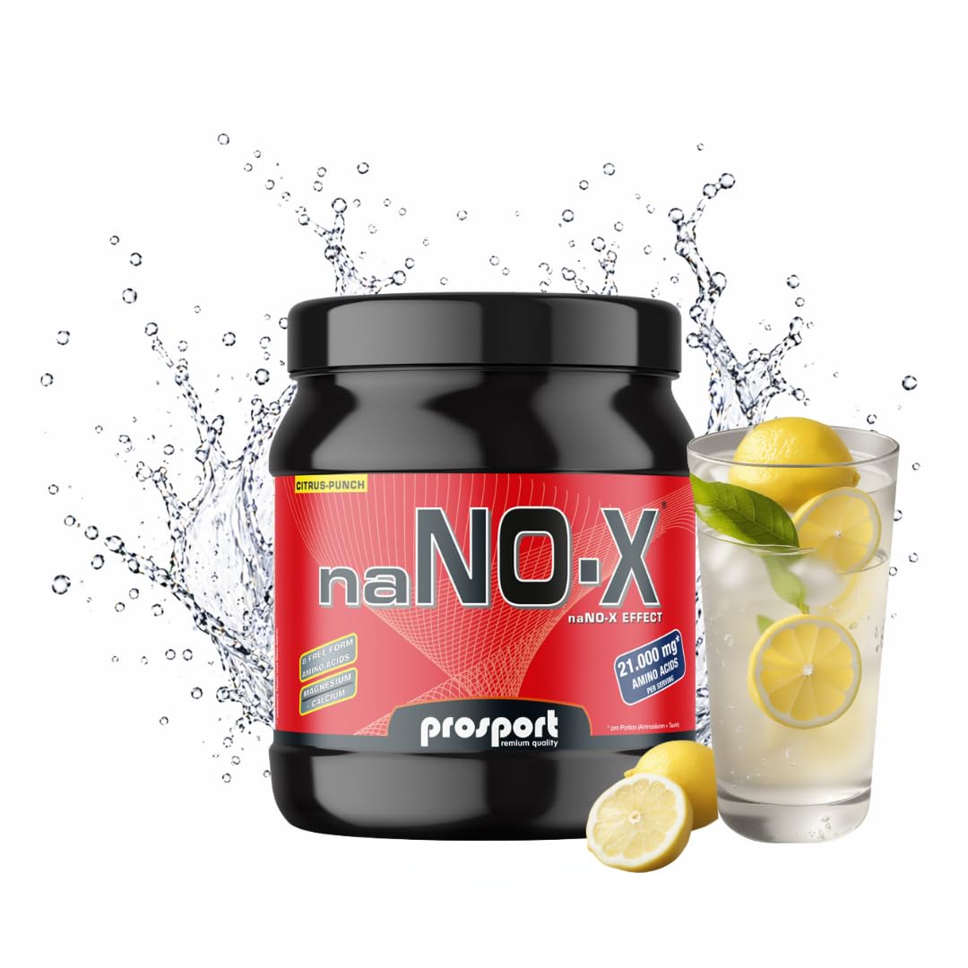 Prosport naNO-X Pre Workout Booster Citrus Punch – 908g Trainingsbooster mit Koffein, Aminosäuren, BCAA & Beta-Alanin