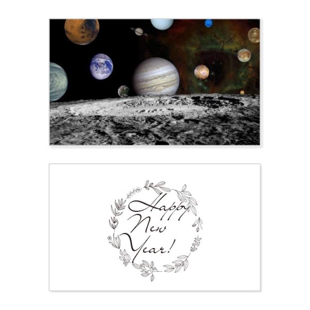 Tarjeta conmemorativa de Año Nuevo Many Planets, comparta sus deseos en inglés 5