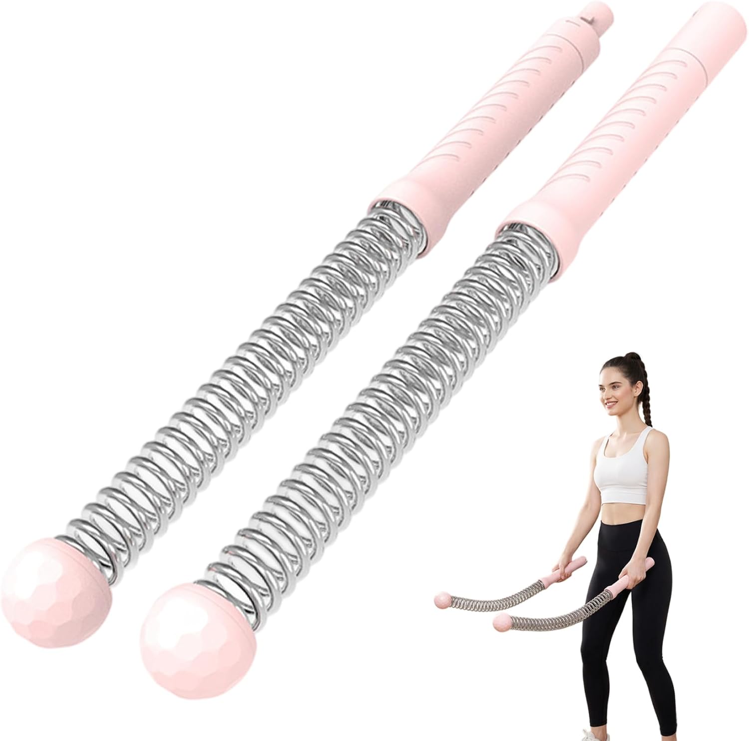 Ropeless Battle Ropes for Home Gym, Dual-End Battle Rope Sticks for Full-Body Workout, Space-Saving & Quiet Fitness Training Equipment, Black