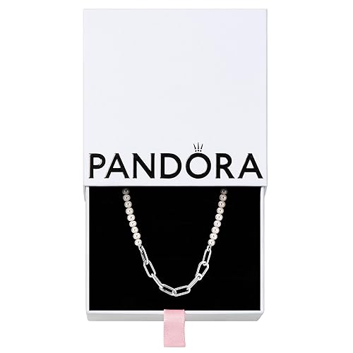 PANDORA Treated Freshwater Cultured Pearl Necklace - Great Gift for Her - Stunning Women's Jewelry - Sterling Silver & Freshwater Pearls - 17.7", With Gift Box