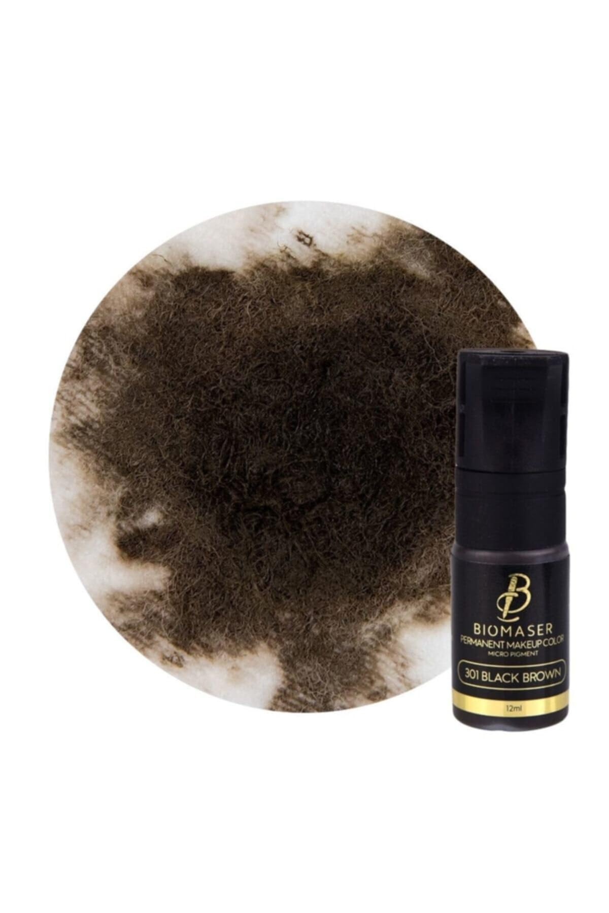 BİOMASER 301 Black Brown Kalıcı Makyaj Kaş Boyası, 12ml
