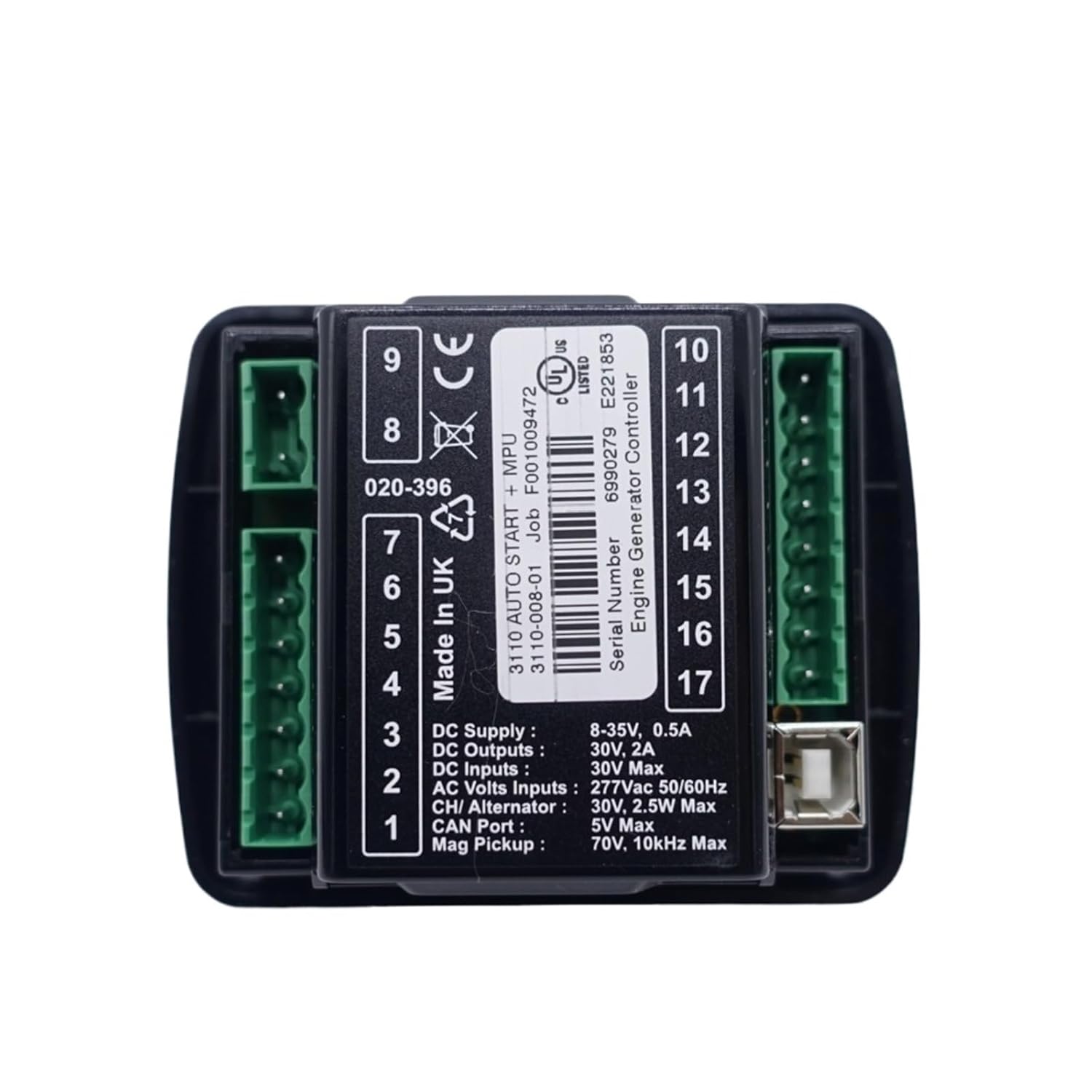DSE3110 Generator Controller MPU Small Diesel Alternator Control Pannel Module Genset Spare Parts DSE 3110(Original)