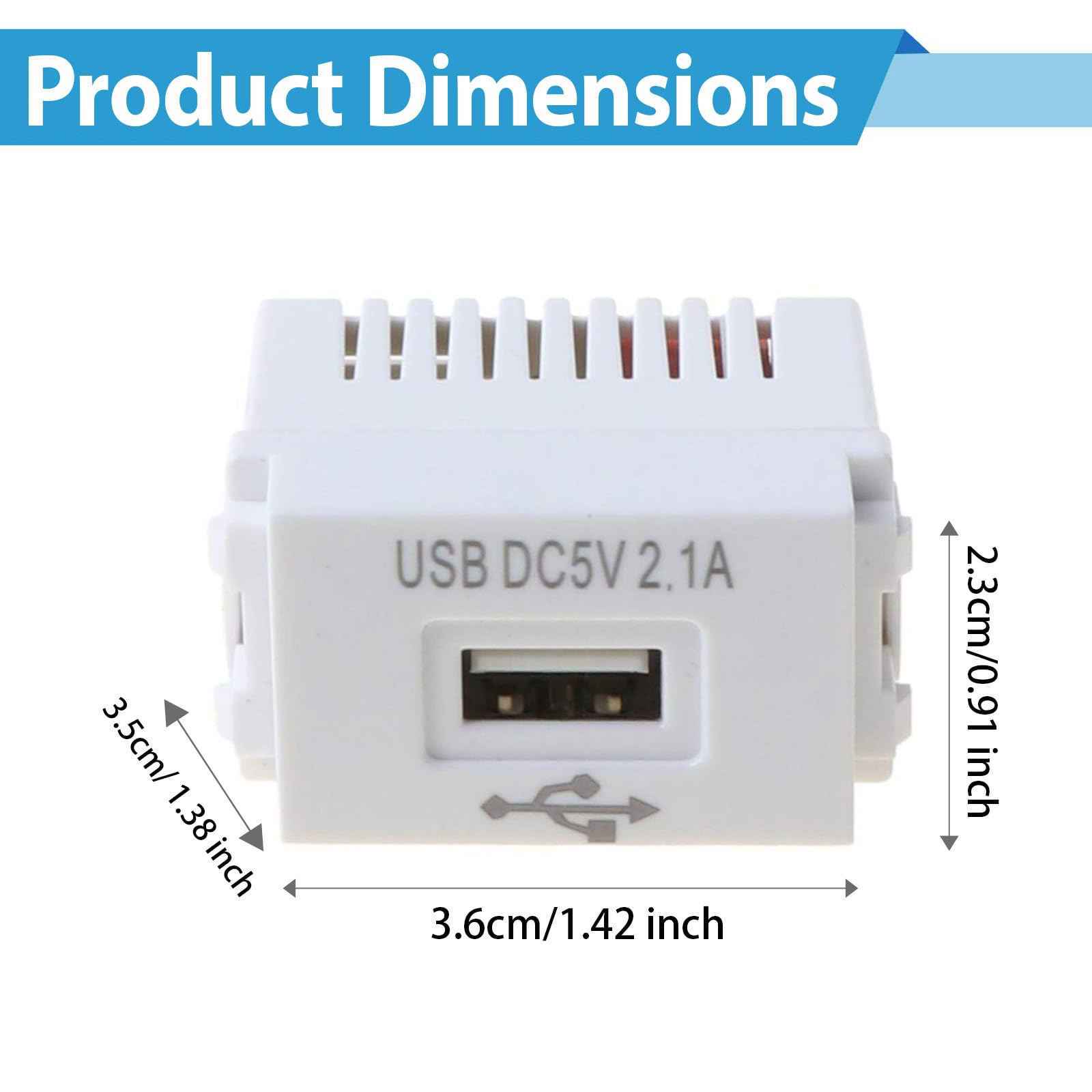 Moduł zasilania USB, 3 sztuki, podtynkowy zasilacz sieciowy: gniazdo 220 V na transformator 5 V, gniazdo USB 2,1 A, adapter przełączający do urządzeń USB, smartfonów (3 sztuki)