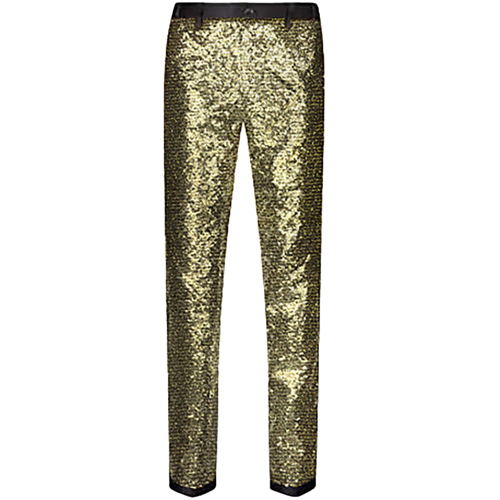 Costume de smoking à paillettes pour homme - 2 pièces - Veste frack pour homme - Pour fête, bal de fin d'année, pantalon - Tenue business, carnaval, cosplay