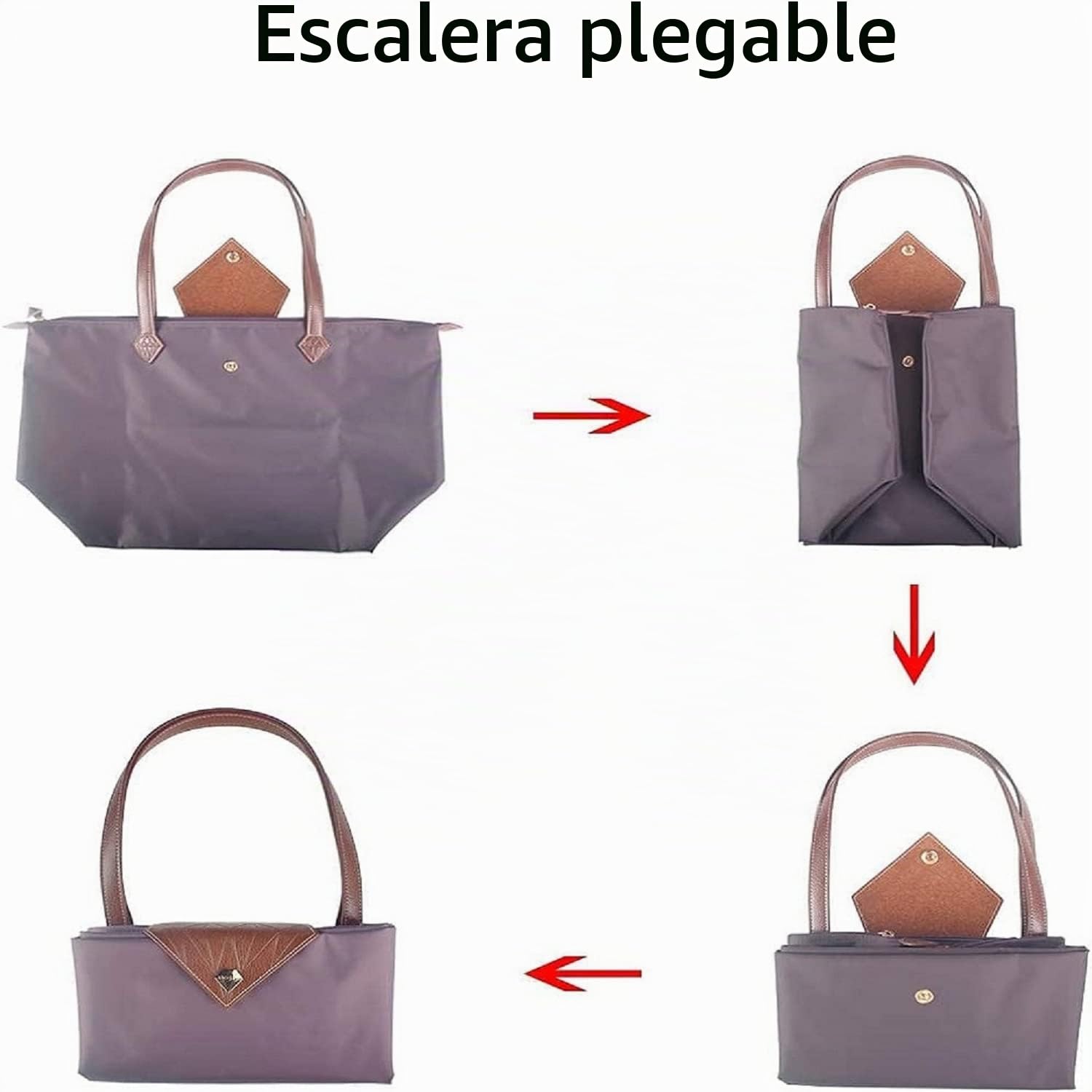 Bolsos de Mano para Mujer Elegante Bolso de Hombro de Nailon Impermeable para Mujer Bolso con Asa Superior Bolso de Viaje de Playa Plegable para el Trabajo, Compras, Grande