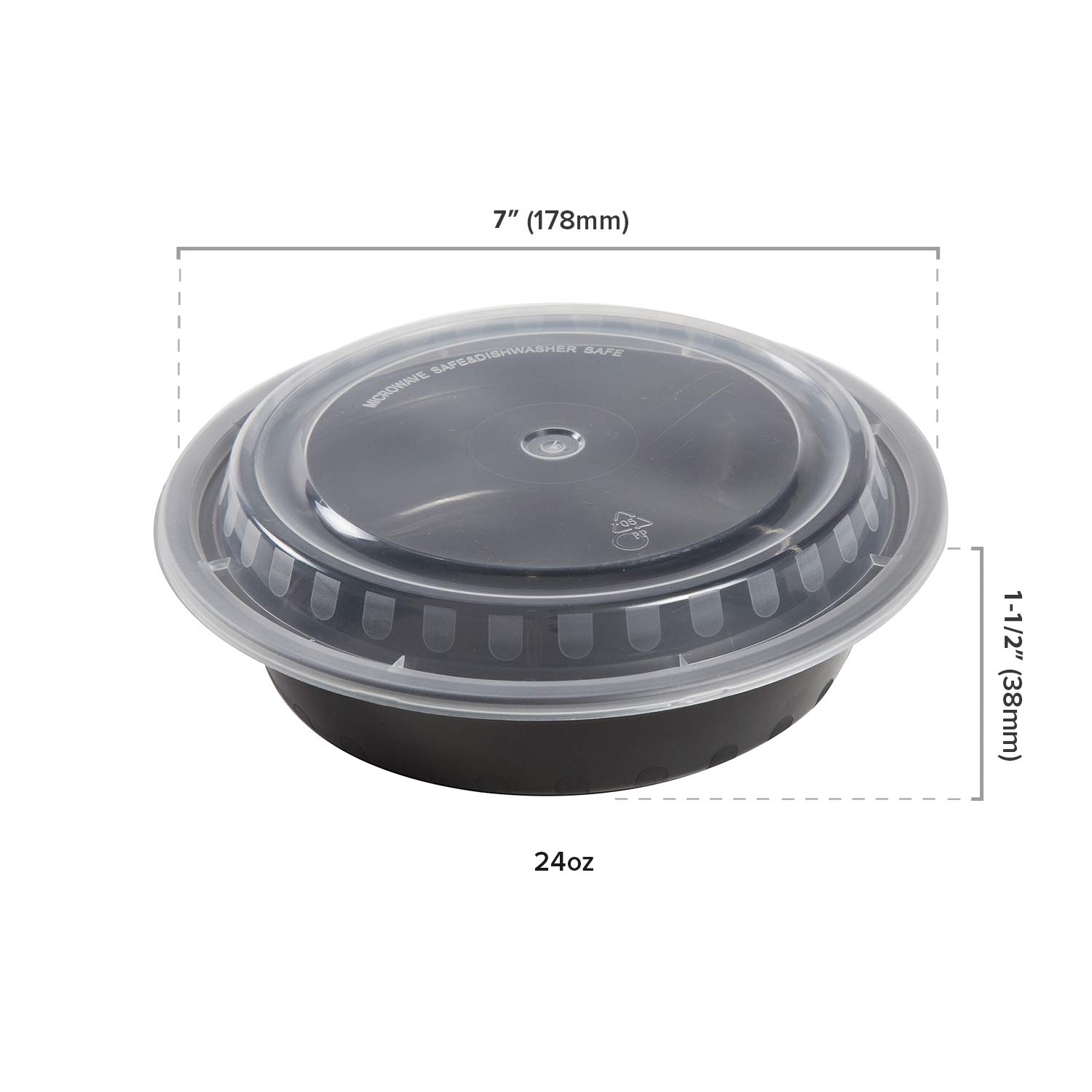 Amazon.com: AmerCare 7 Inch Round Black Plastic Containers with