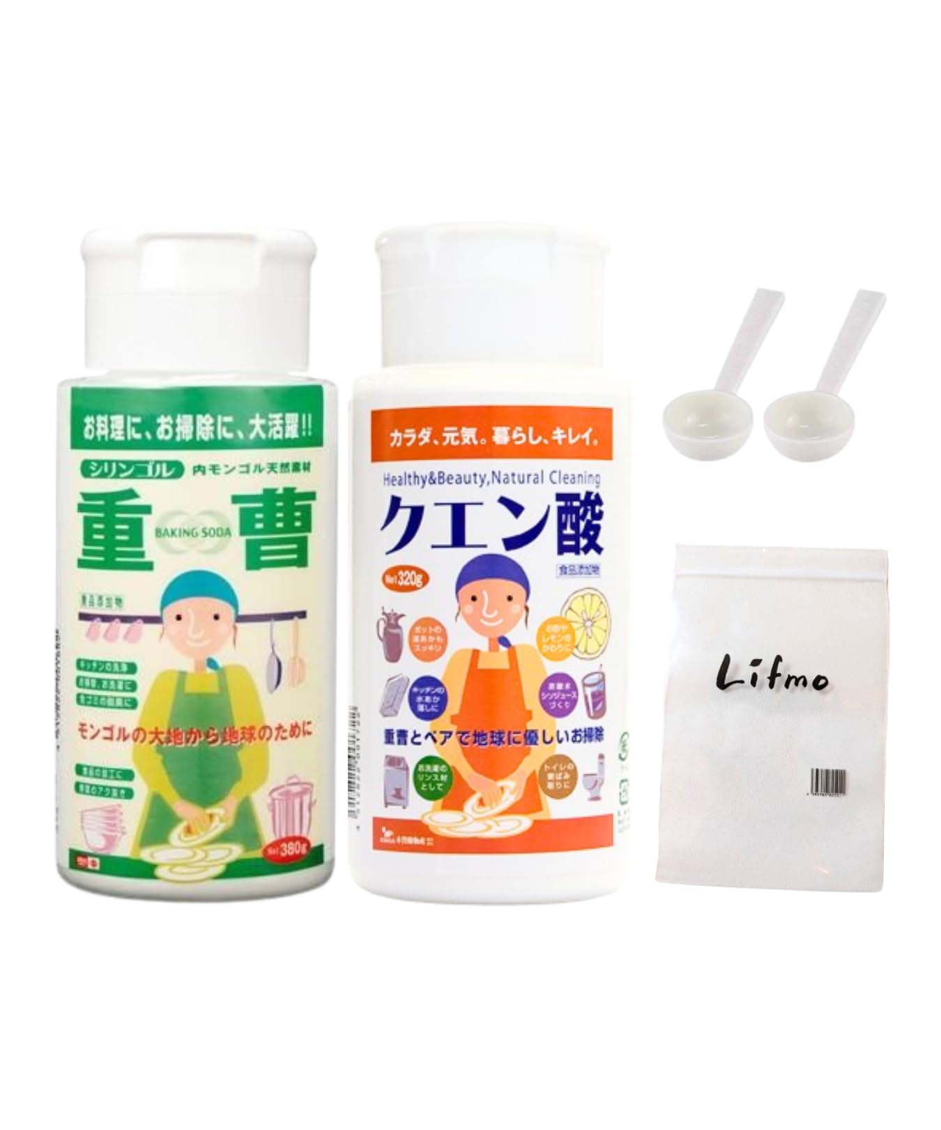 Amazon | （セット品）粉末重曹（ボトル入り/380g ）・クエン酸