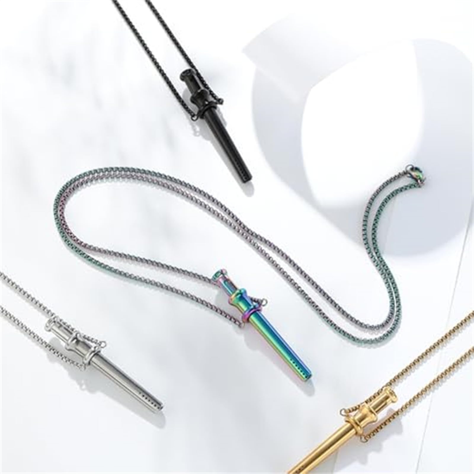 Generico Collana Scoop, Collana con ciondolo mini cucchiaio in metallo staccabile, Scoop per gioielli funzionale indossabile, Utilità portatile e leggera per l'uso quotidiano