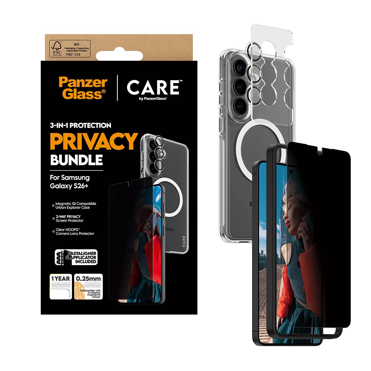 PanzerGlass | CARE by PanzerGlass Privacy zestaw 3 w 1 Samsung Galaxy S26+